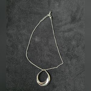 Elegant Silver Teardrop Necklace